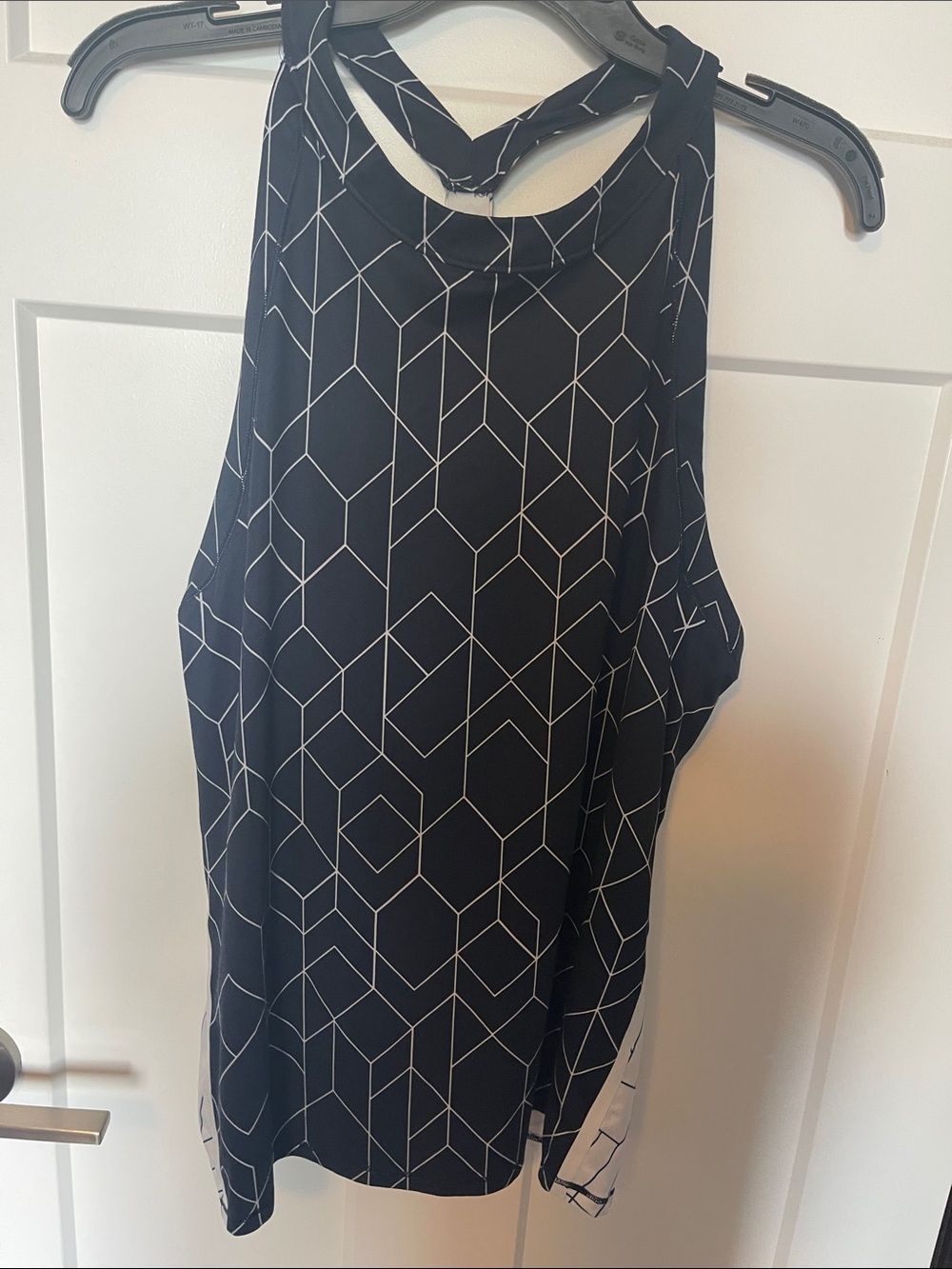 Athleta navy Geometric Halter Tank Top